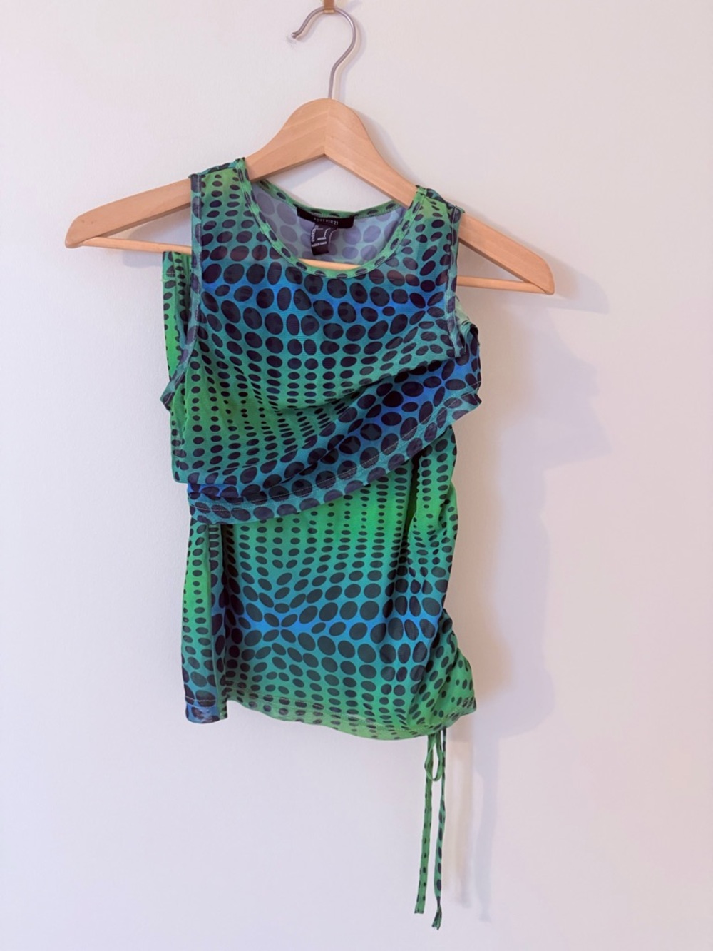 FOREVER 21 • 2 Piece Set - Green & Blue Trippy Dot Print